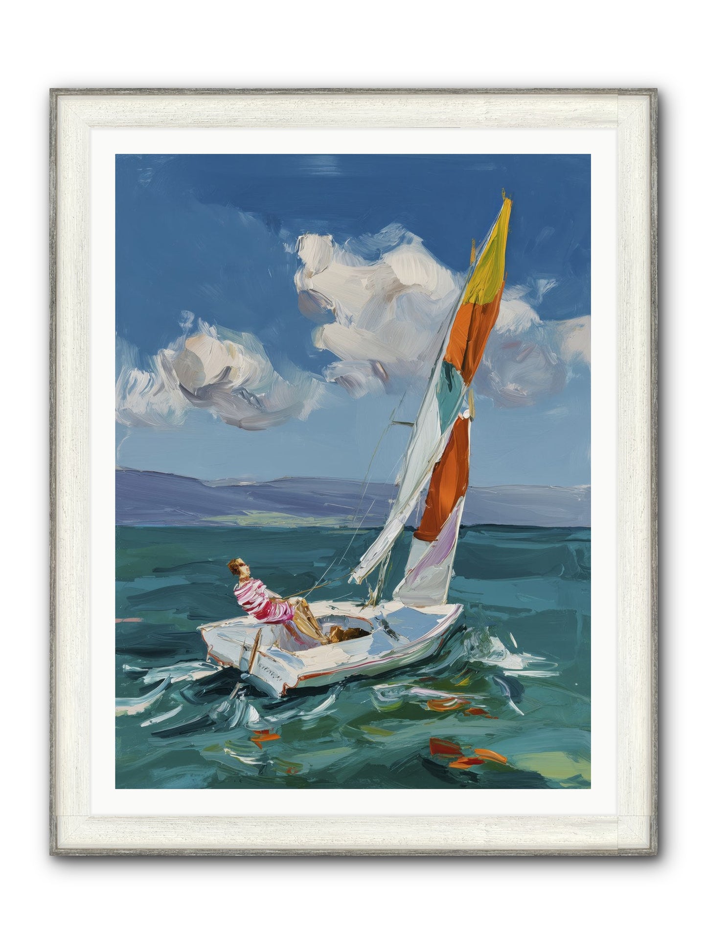 Sailor's Holiday Framed Print - Driftwood White 36x48