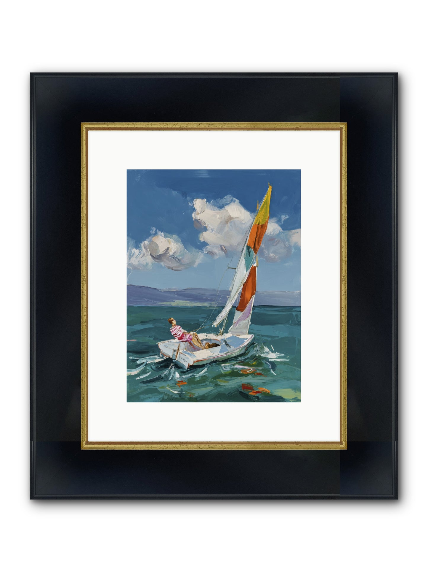 Sailor's Holiday Framed Print - Wide Black w/Gold 9x12