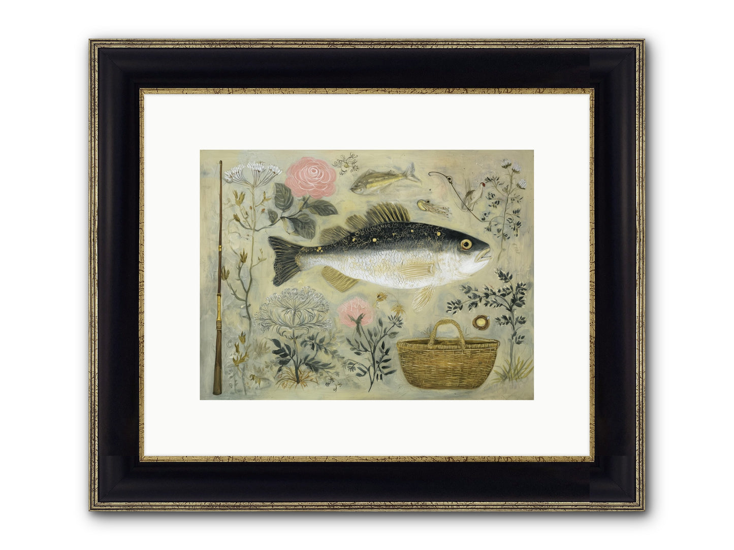 Sailor's Journal Framed Print - Black & Gold 12x9