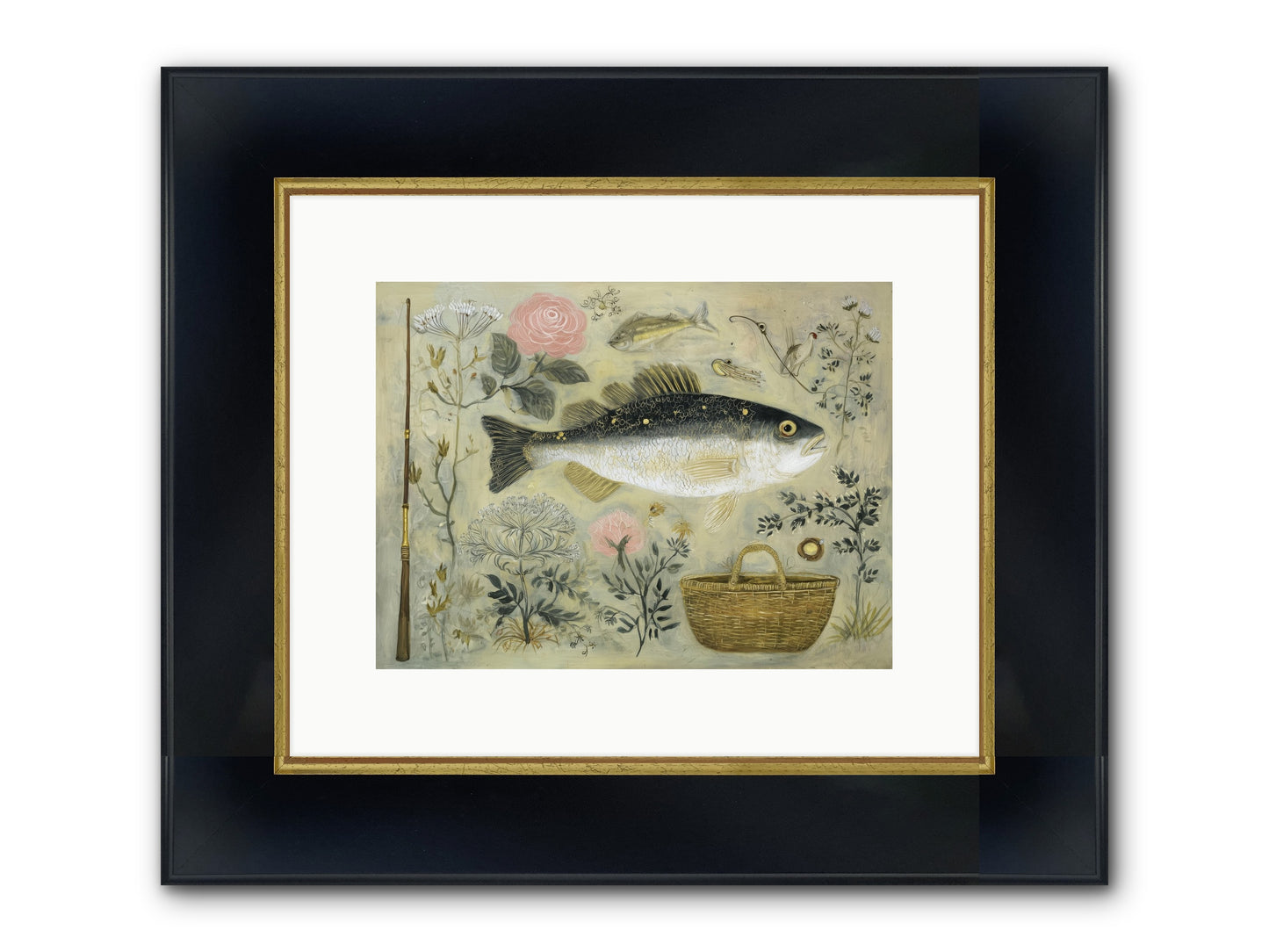 Sailor's Journal Framed Print - Wide Black w/Gold 12x9