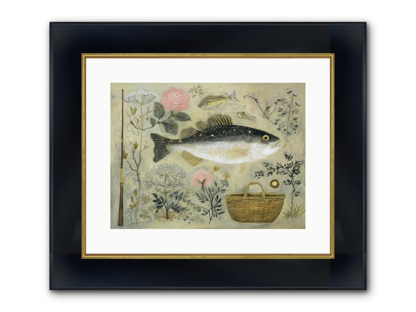 Sailor's Journal Framed Print - Wide Black w/Gold 16x12