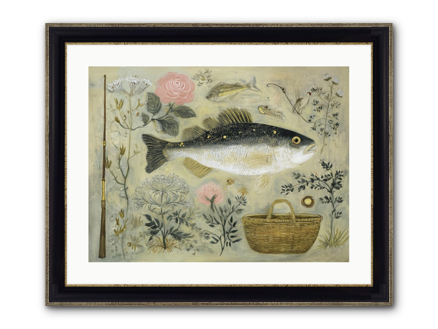 Sailor's Journal Framed Print - Black & Gold 24x18