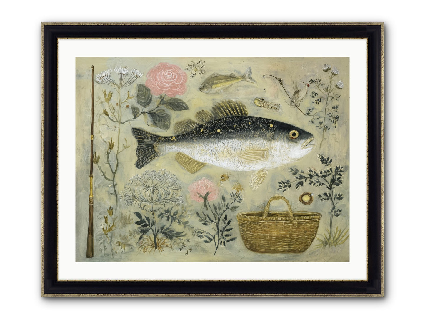 Sailor's Journal Framed Print - Black & Gold 32x24