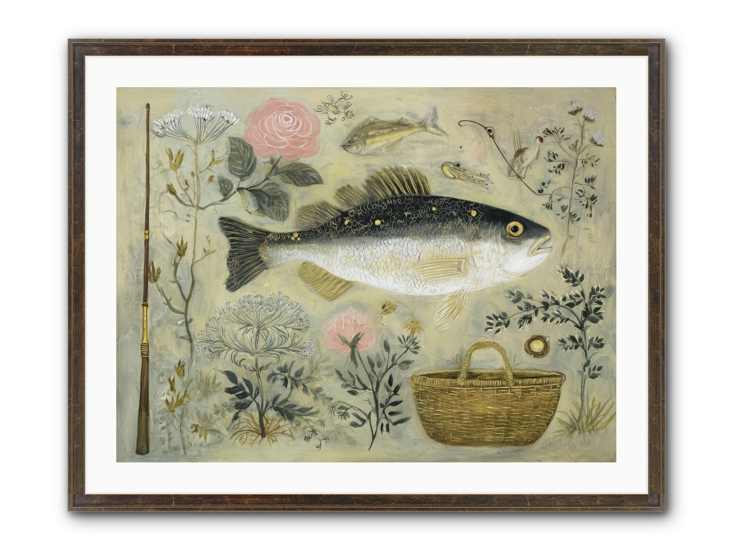 Sailor's Journal Framed Print - Slimwoods Black/Gold 32x24