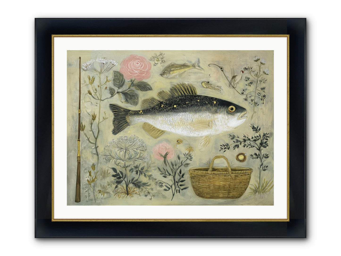 Sailor's Journal Framed Print - Wide Black w/Gold 32x24