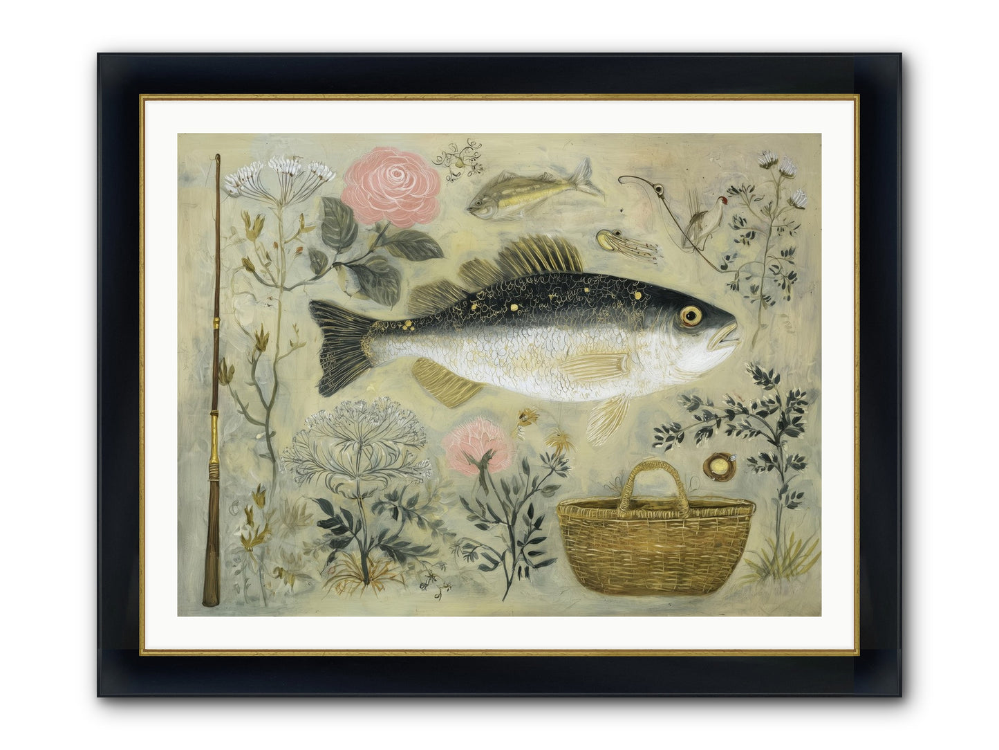 Sailor's Journal Framed Print - Wide Black w/Gold 40x30