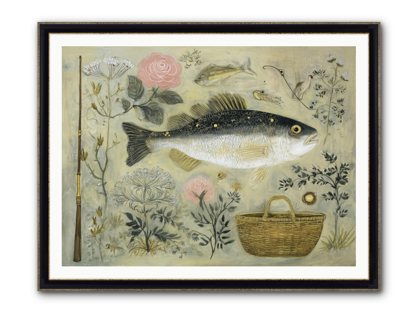 Sailor's Journal Framed Print - Black & Gold 48x36
