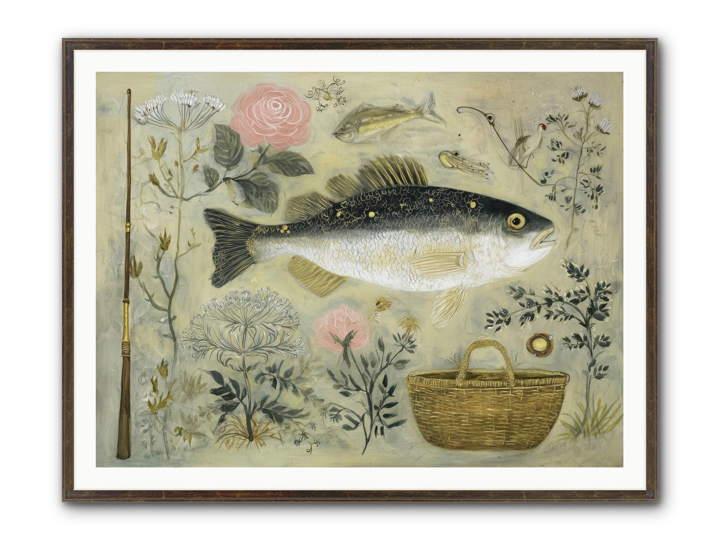 Sailor's Journal Framed Print - Slimwoods Black/Gold 48x36
