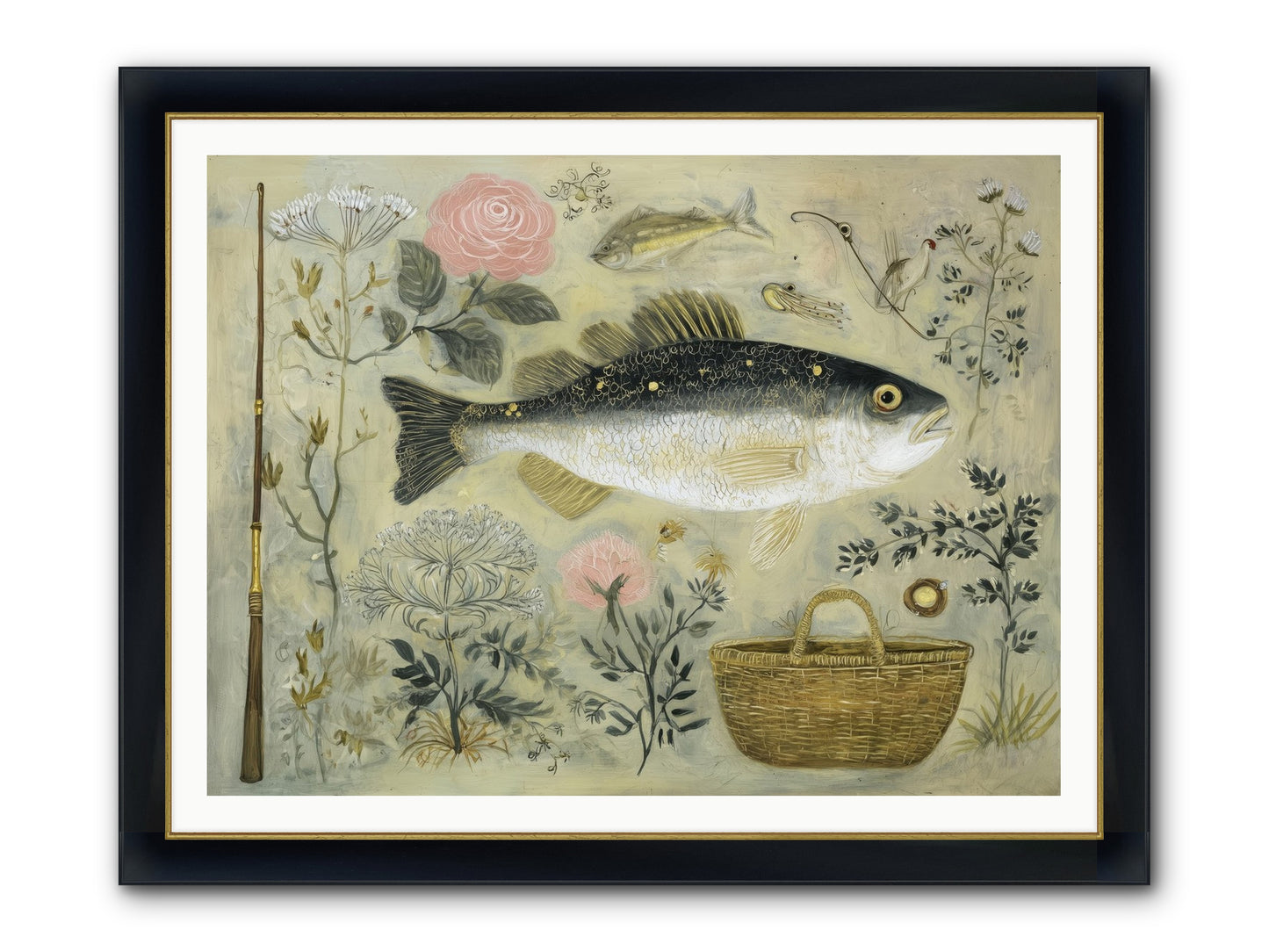 Sailor's Journal Framed Print - Wide Black w/Gold 48x36