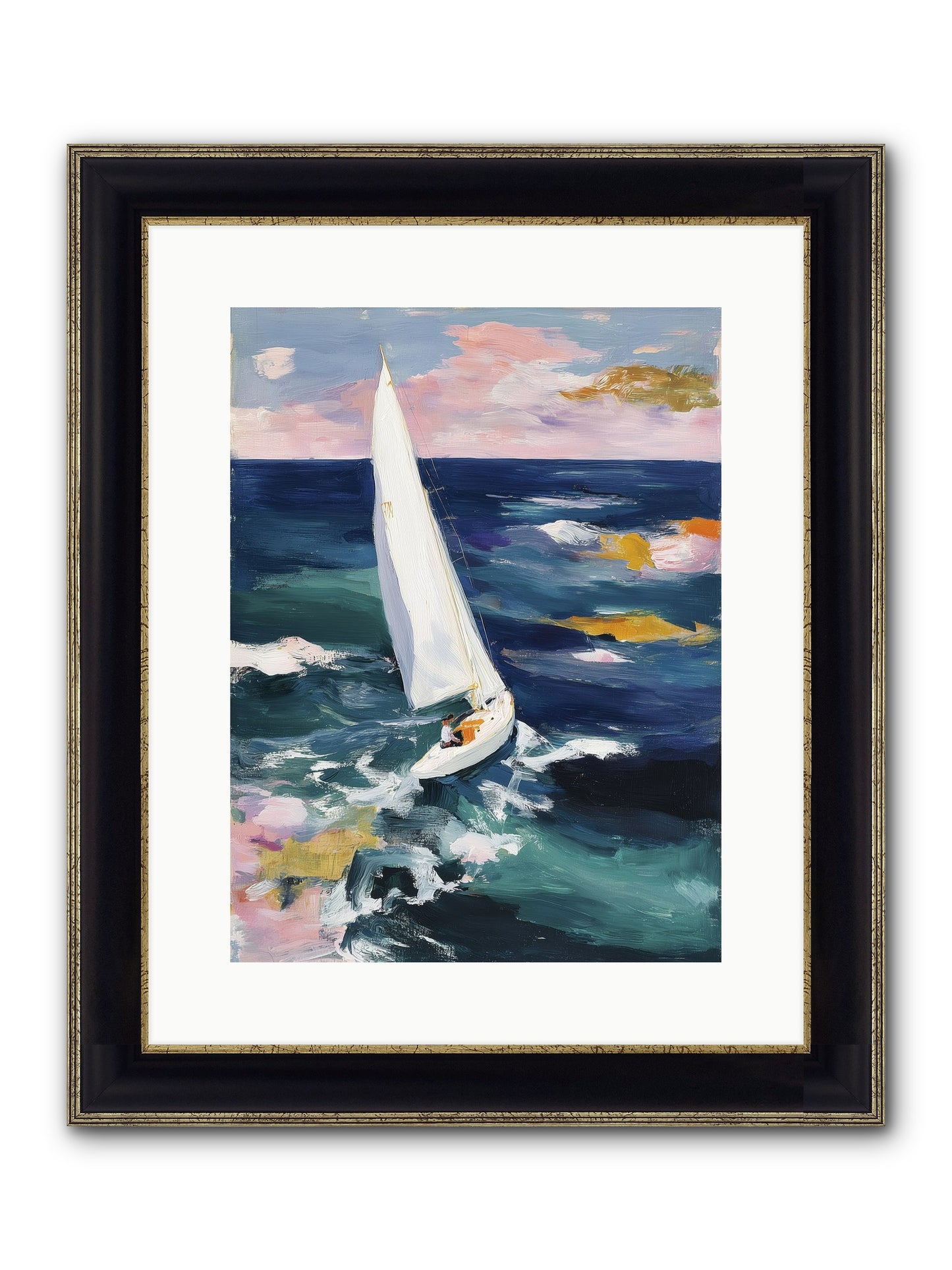Sailor's Vision Framed Print - Black & Gold 12x16