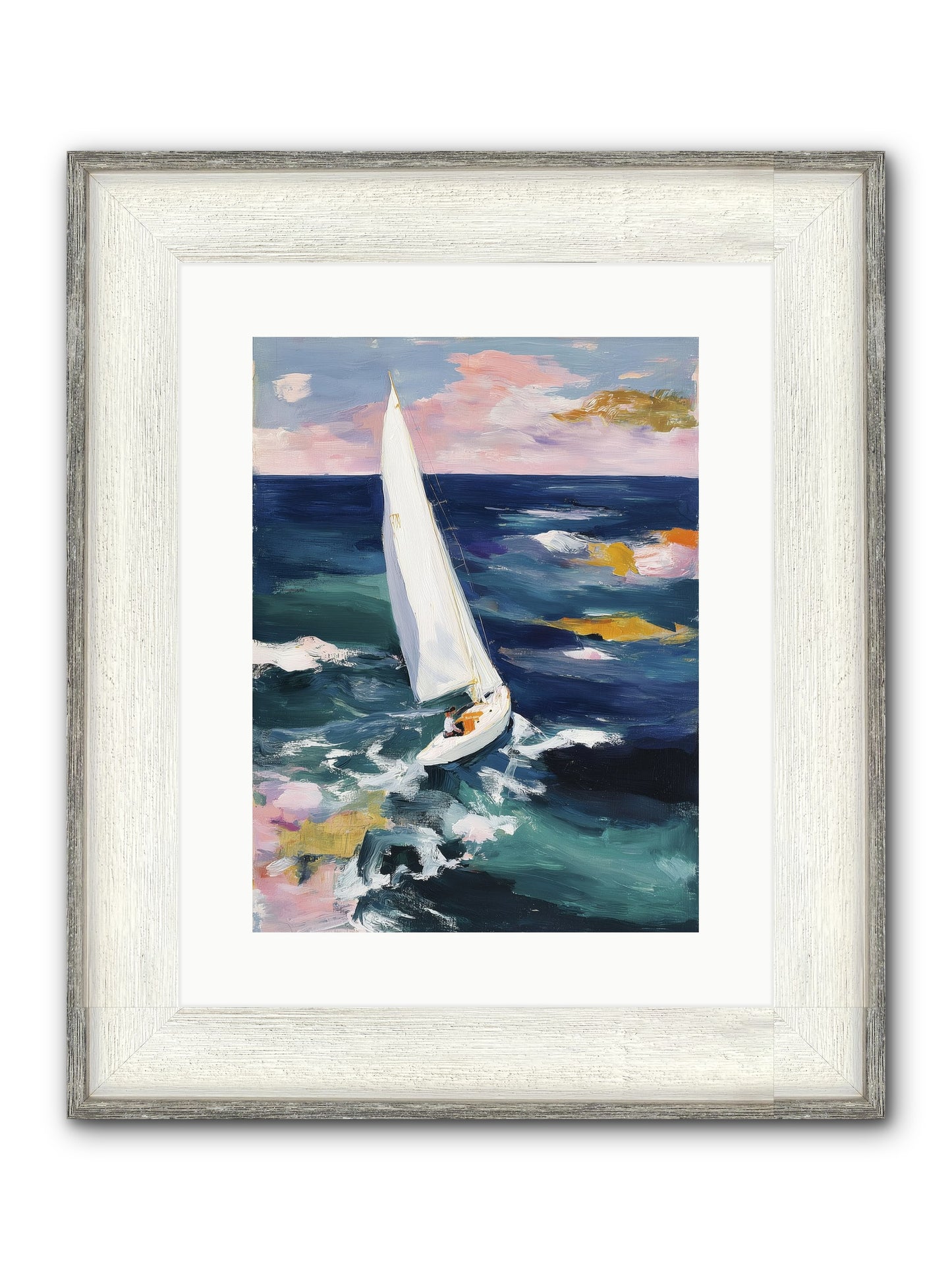 Sailor's Vision Framed Print - Driftwood White 12x16