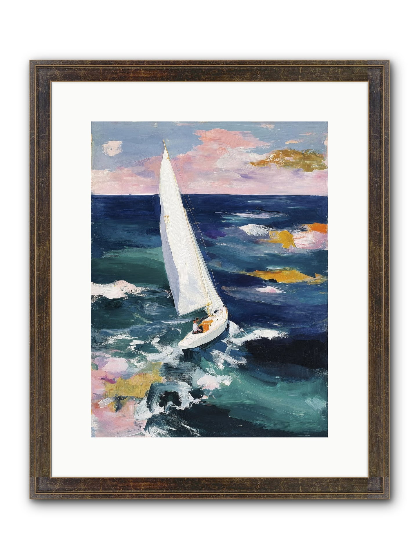 Sailor's Vision Framed Print - Slimwoods Black/Gold 12x16