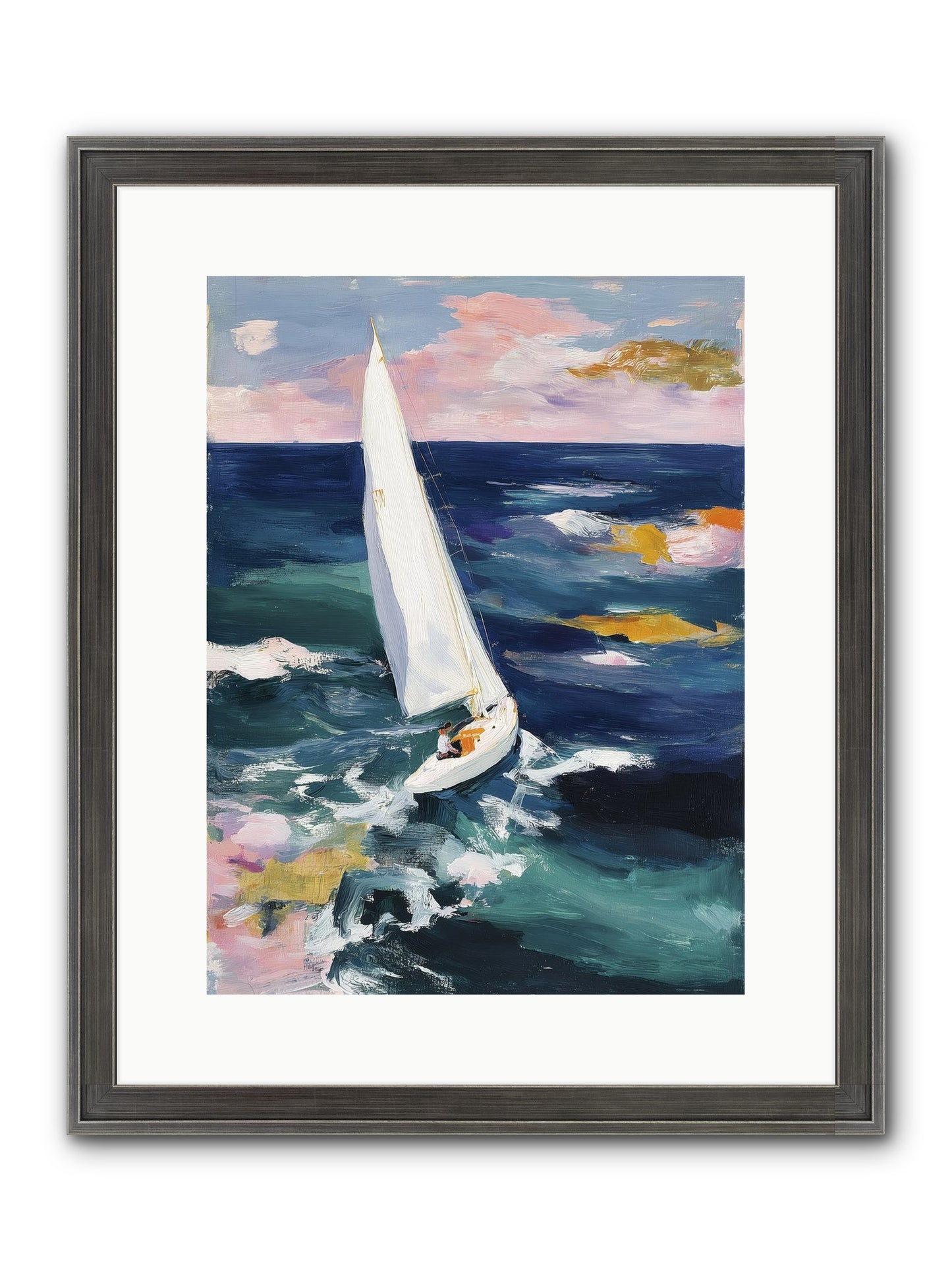 Sailor's Vision Framed Print - Slimwoods Black/Silver 12x16