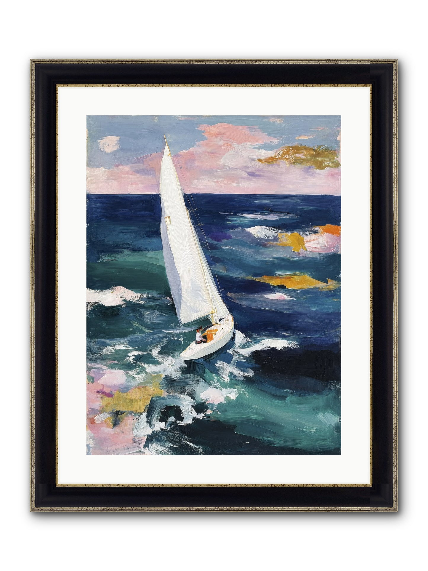 Sailor's Vision Framed Print - Black & Gold 18x24