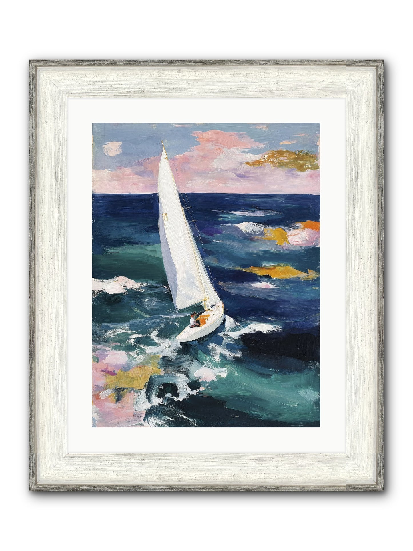 Sailor's Vision Framed Print - Driftwood White 18x24