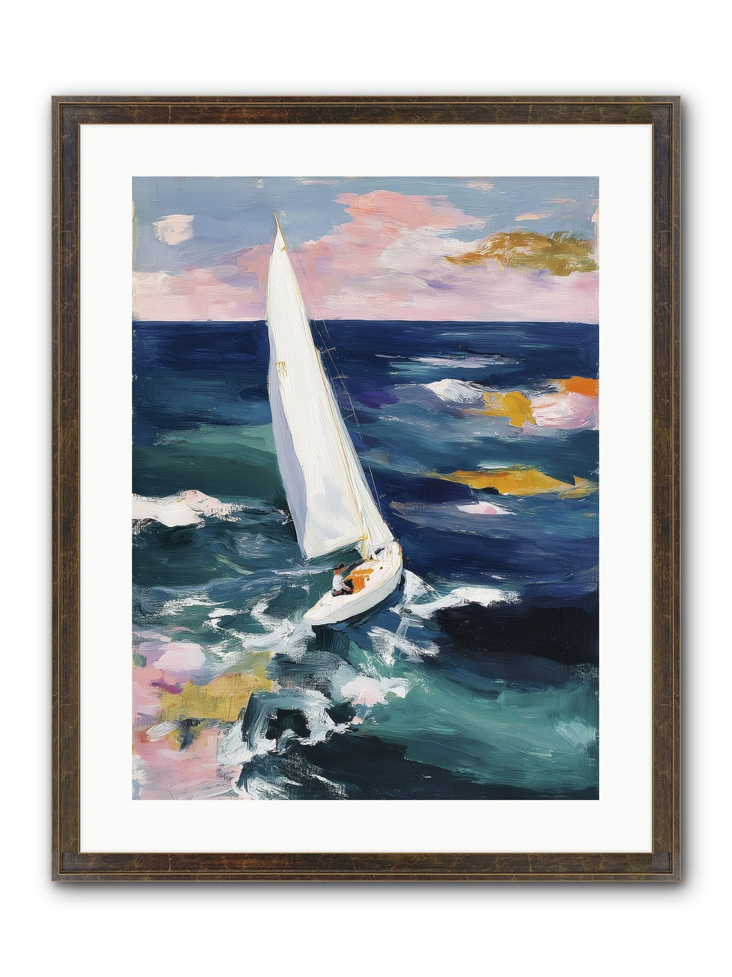Sailor's Vision Framed Print - Slimwoods Black/Gold 18x24