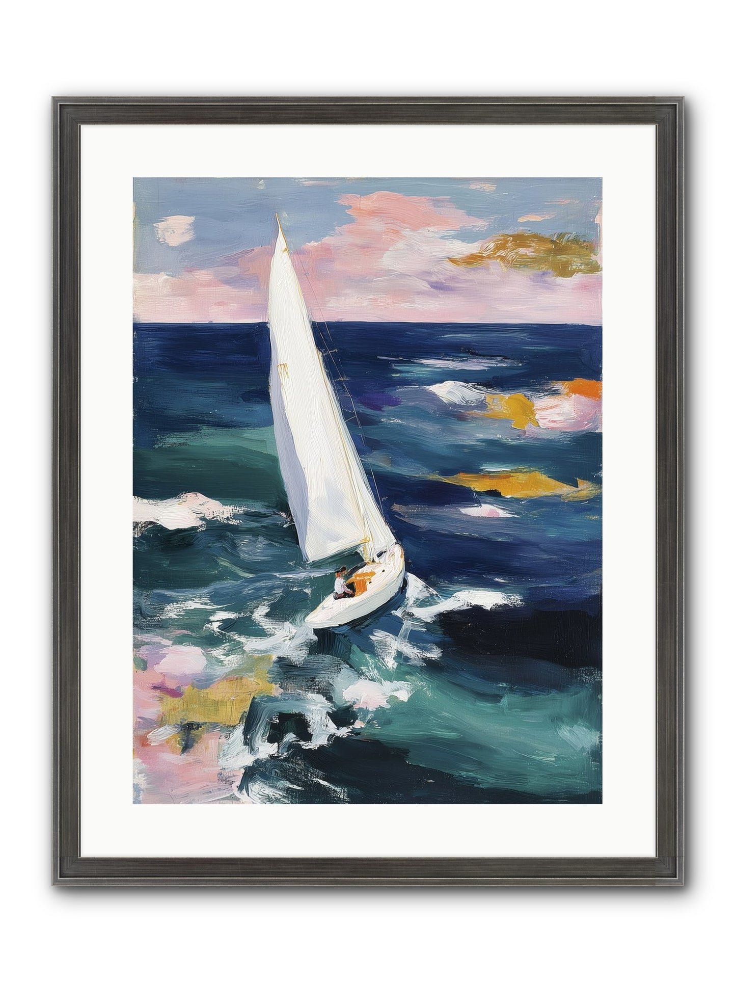 Sailor's Vision Framed Print - Slimwoods Black/Silver 18x24