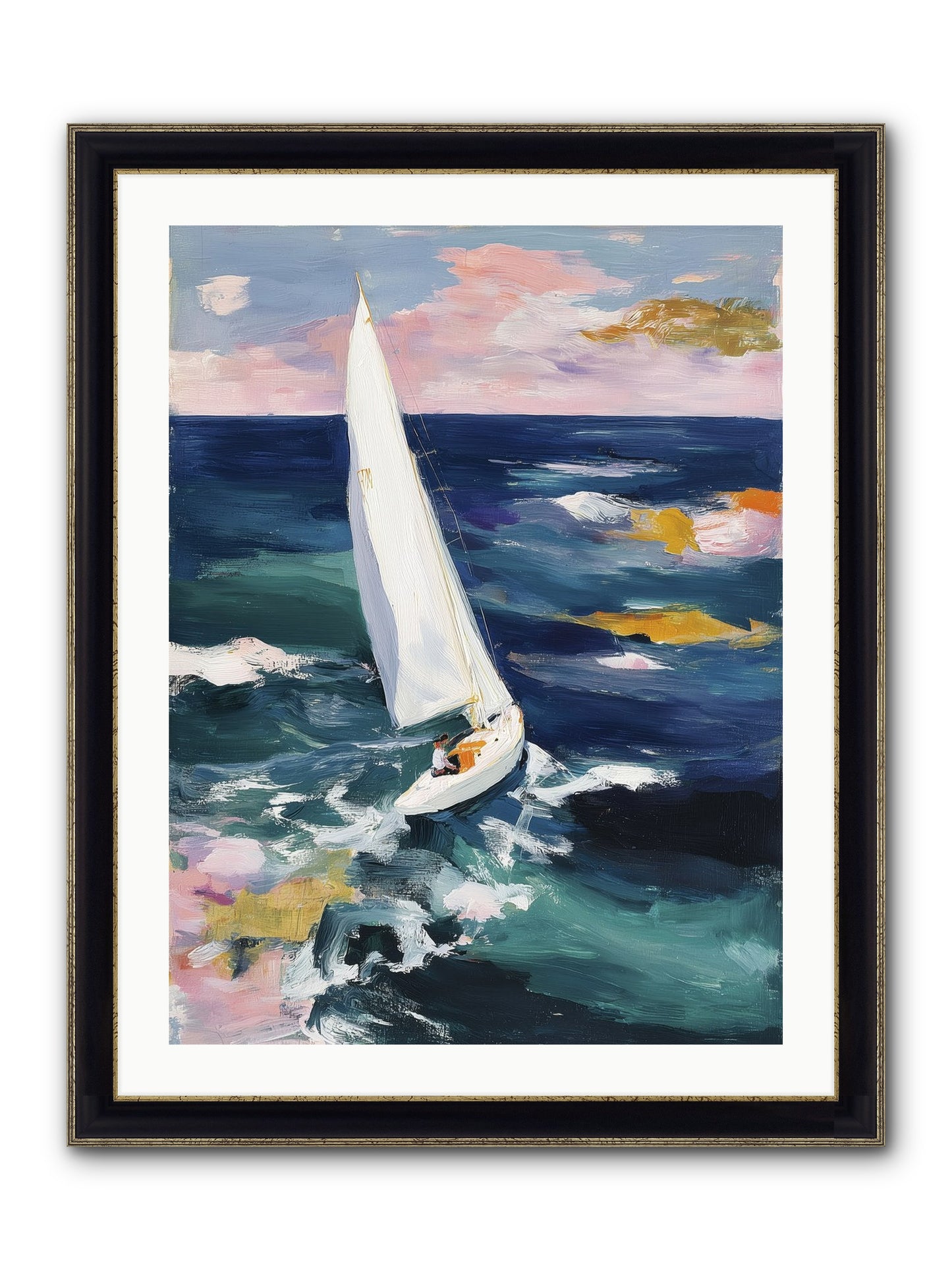 Sailor's Vision Framed Print - Black & Gold 24x32