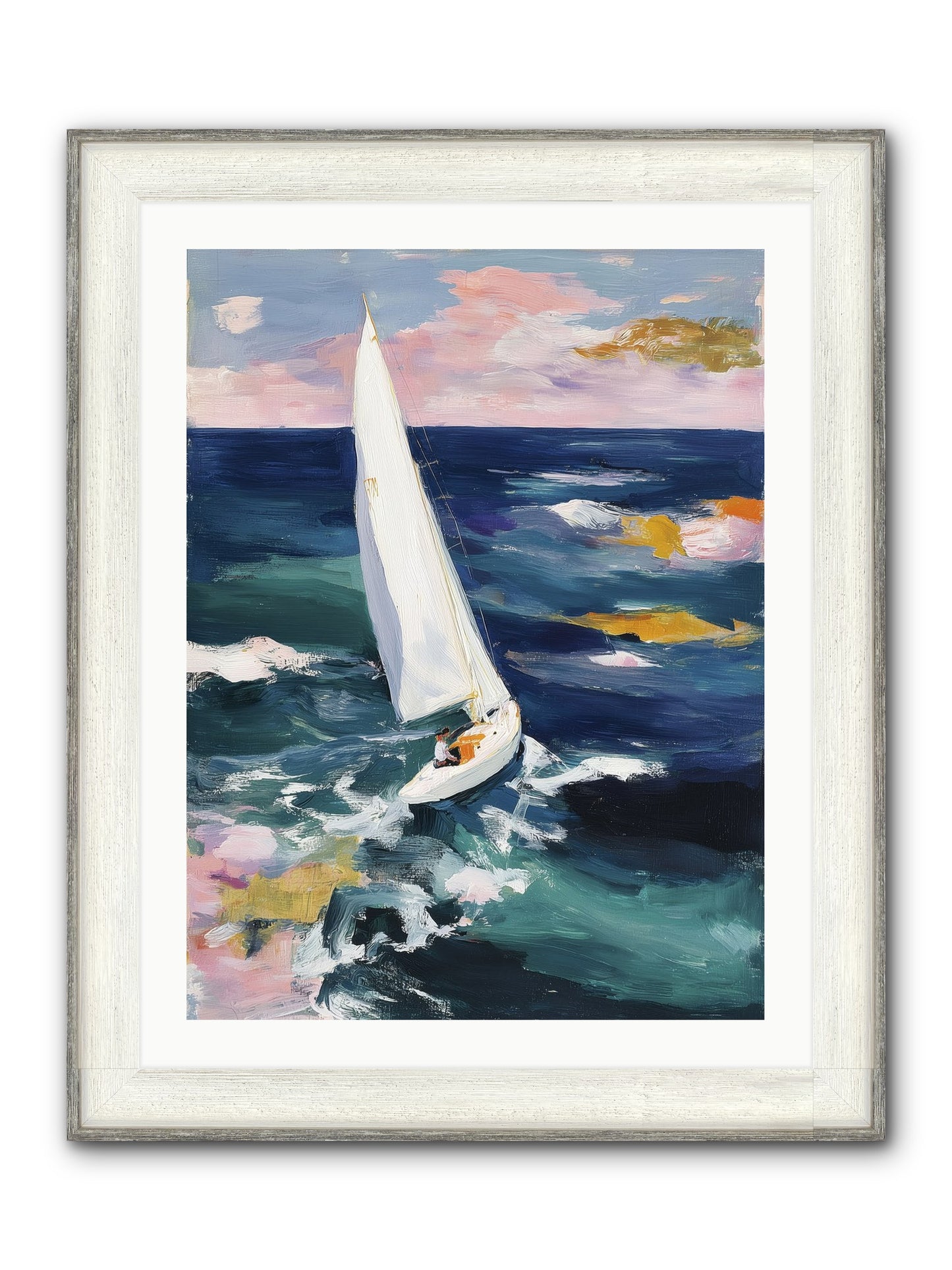 Sailor's Vision Framed Print - Driftwood White 24x32