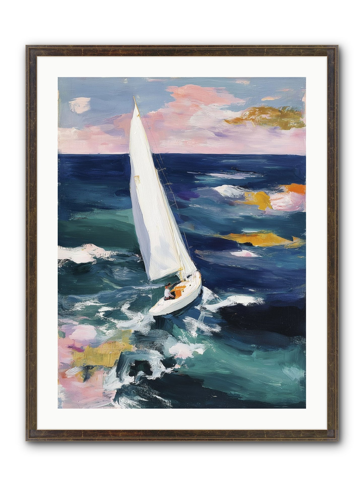 Sailor's Vision Framed Print - Slimwoods Black/Gold 24x32