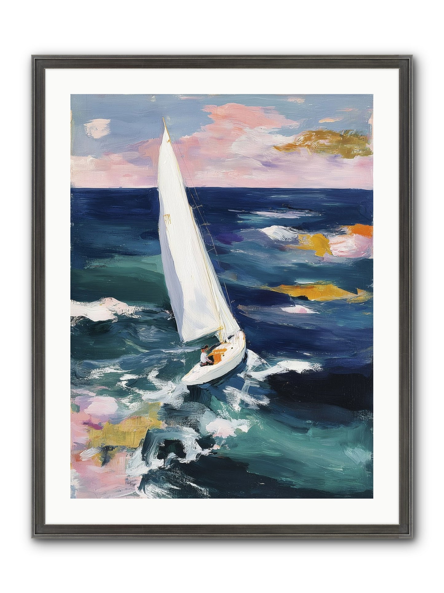 Sailor's Vision Framed Print - Slimwoods Black/Silver 24x32