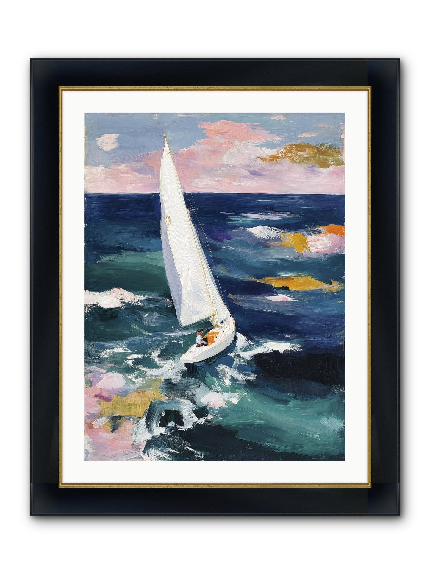 Sailor's Vision Framed Print - Wide Black w/Gold 24x32