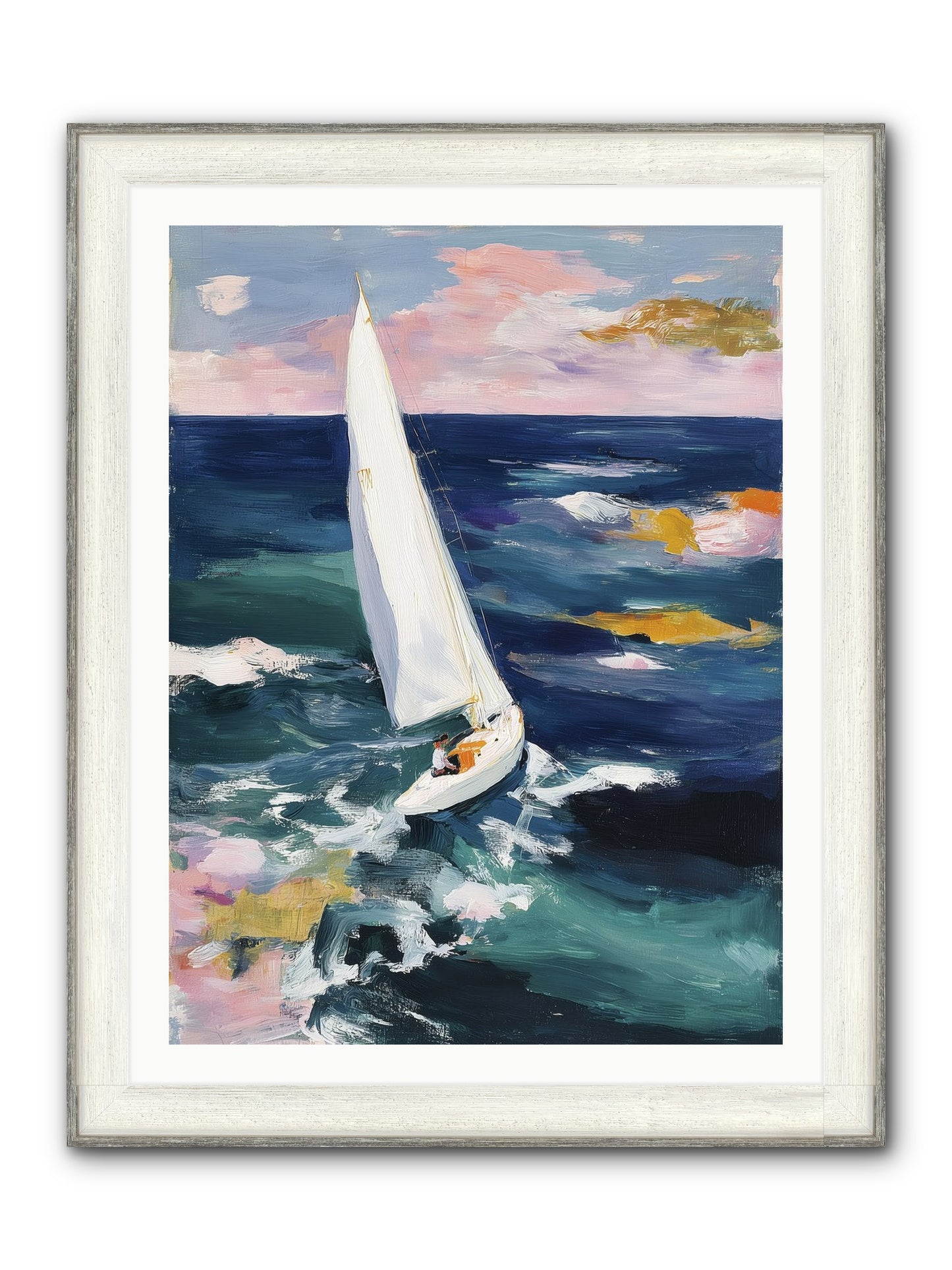 Sailor's Vision Framed Print - Driftwood White 30x40
