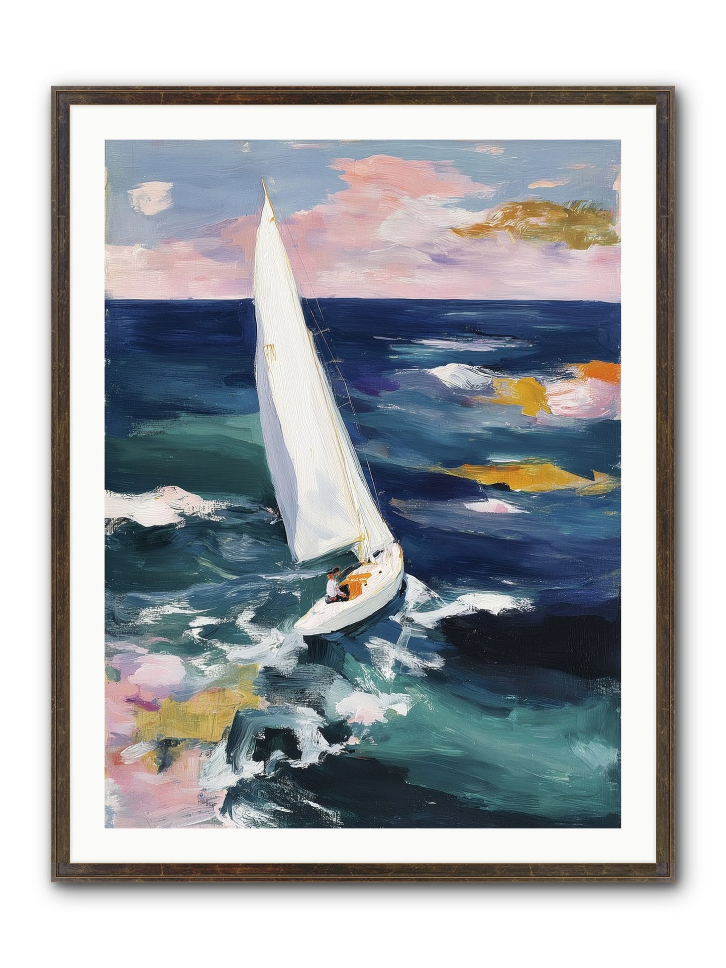 Sailor's Vision Framed Print - Slimwoods Black/Gold 30x40
