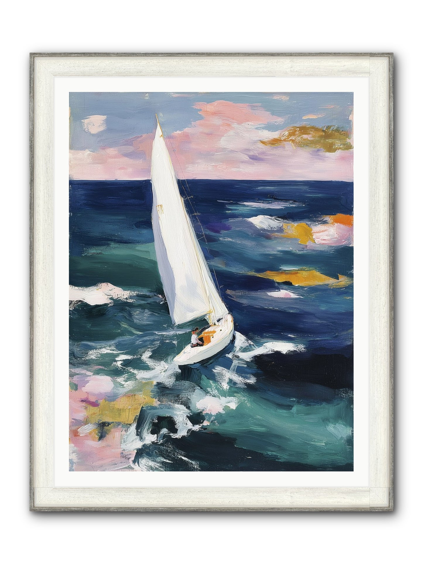 Sailor's Vision Framed Print - Driftwood White 36x48