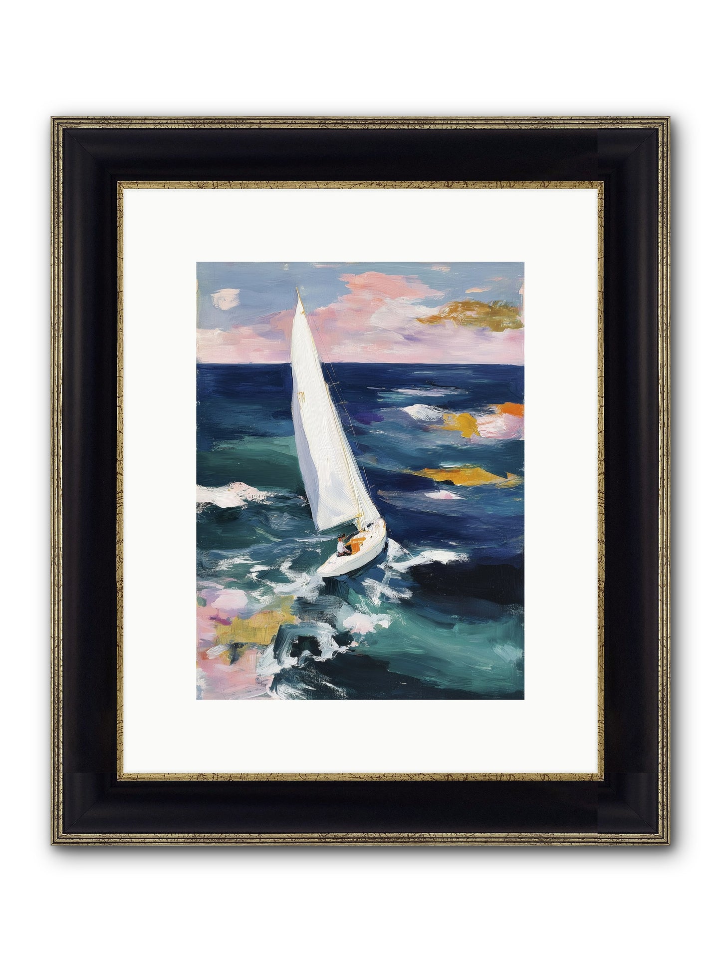 Sailor's Vision Framed Print - Black & Gold 9x12