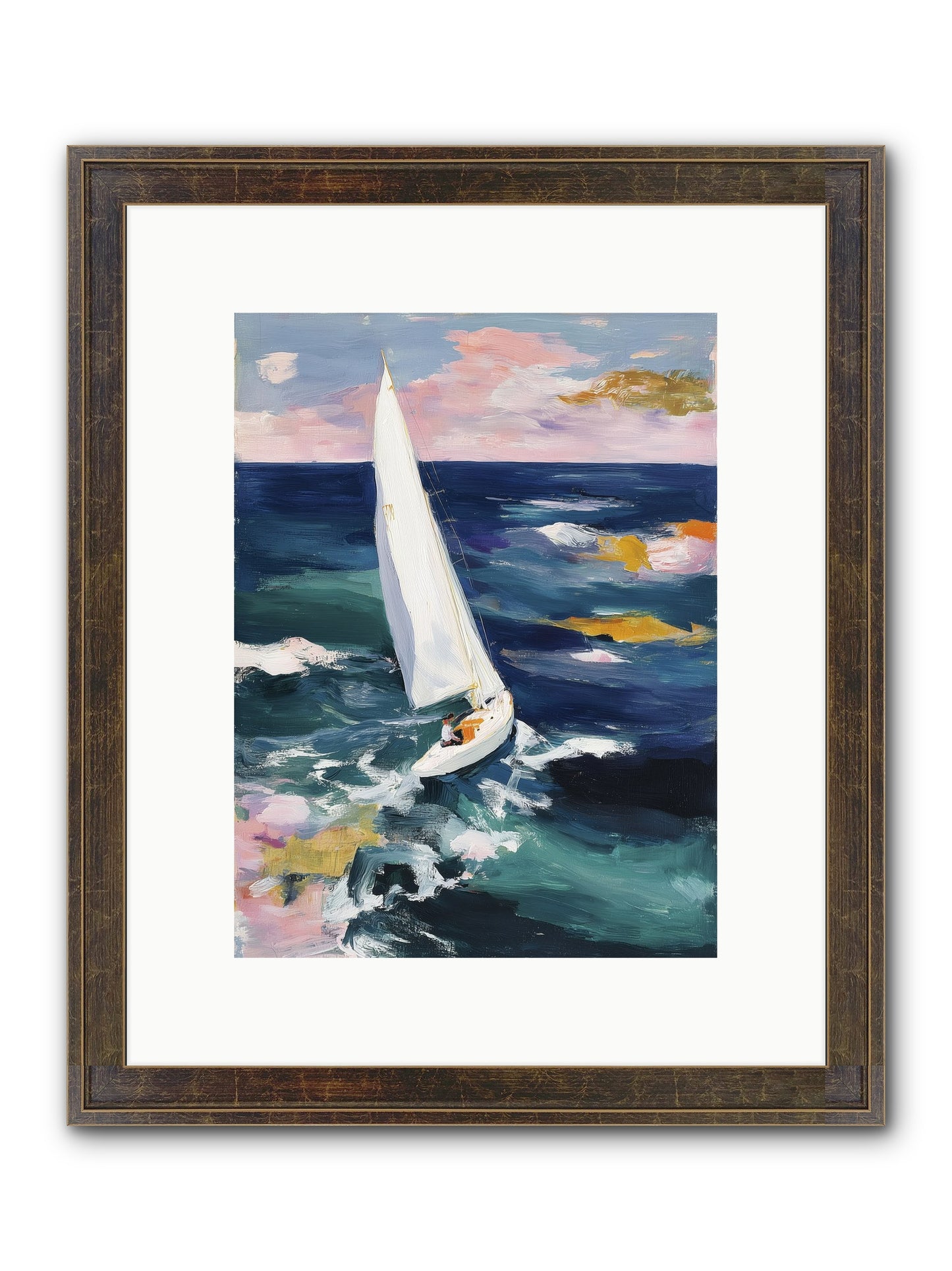 Sailor's Vision Framed Print - Slimwoods Black/Gold 9x12