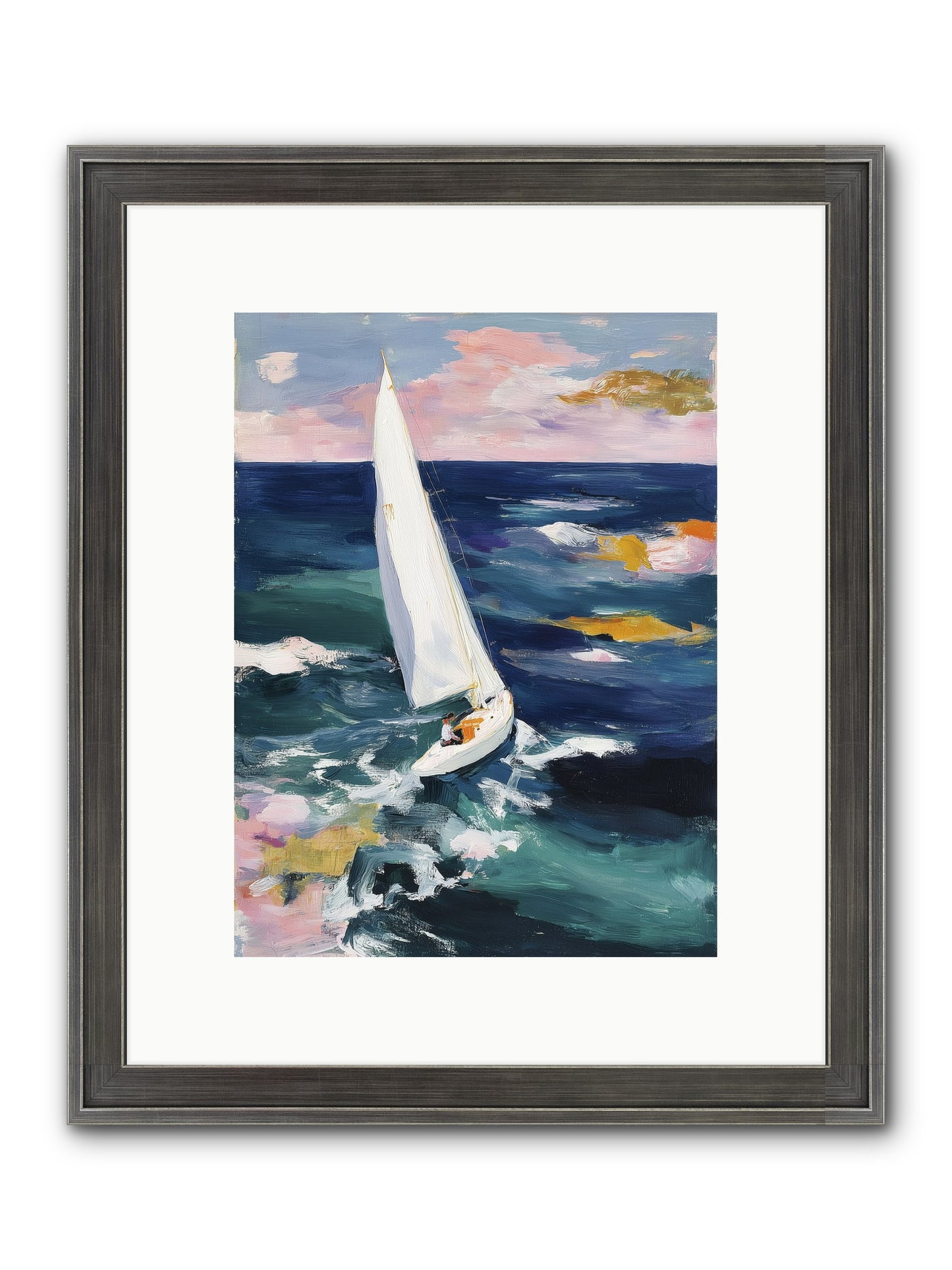 Sailor's Vision Framed Print - Slimwoods Black/Silver 9x12