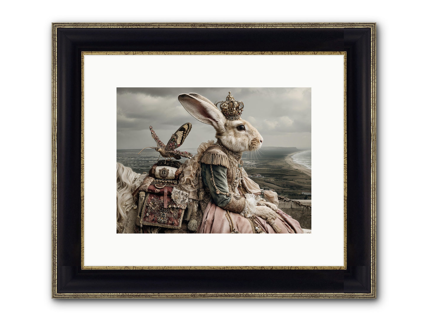 Saint Clover Framed Print - Black & Gold 12x9