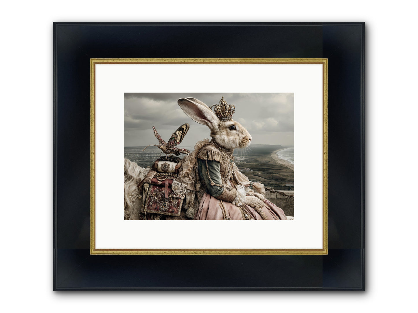 Saint Clover Framed Print - Wide Black w/Gold 12x9
