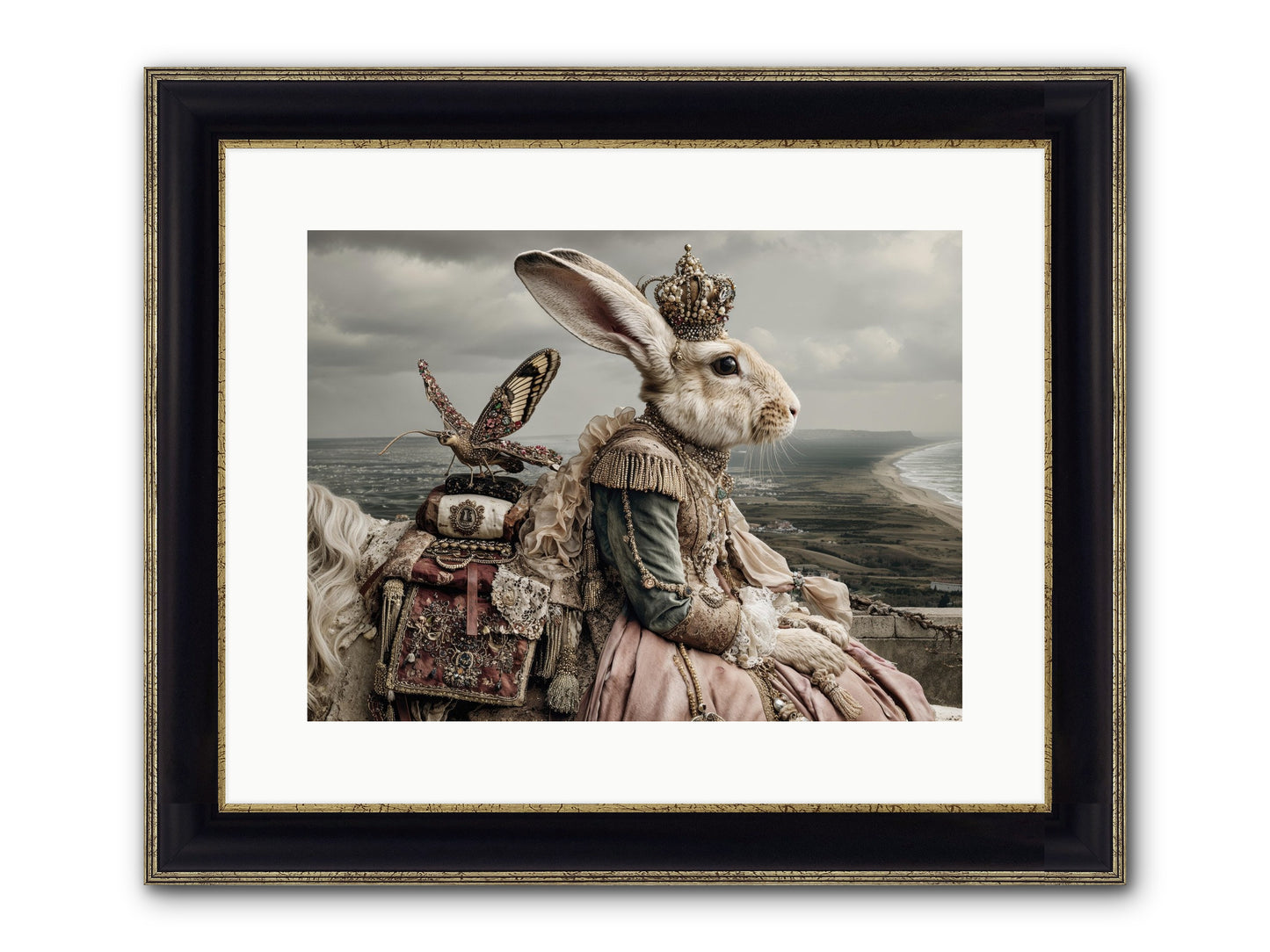 Saint Clover Framed Print - Black & Gold 16x12
