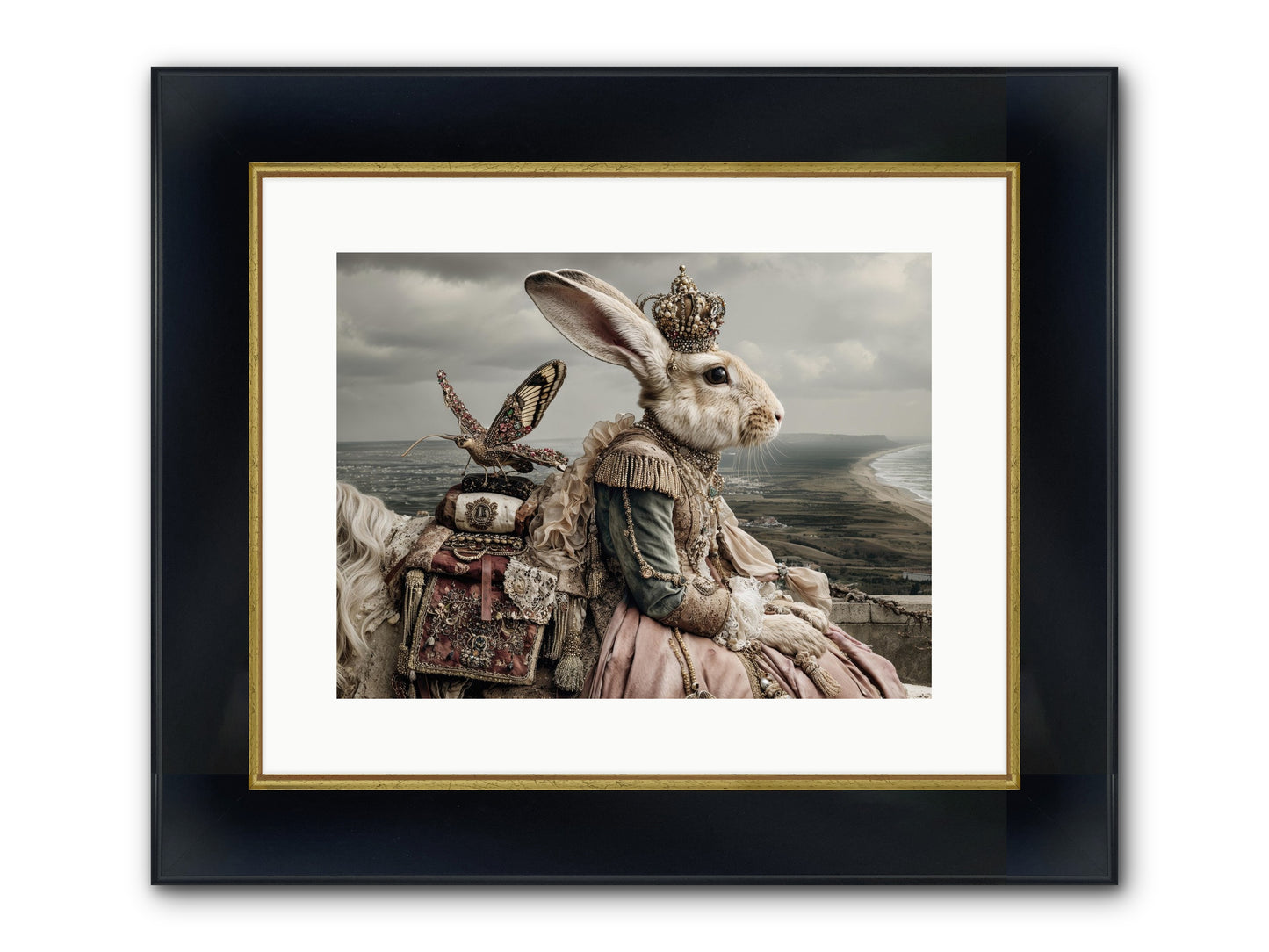 Saint Clover Framed Print - Wide Black w/Gold 16x12