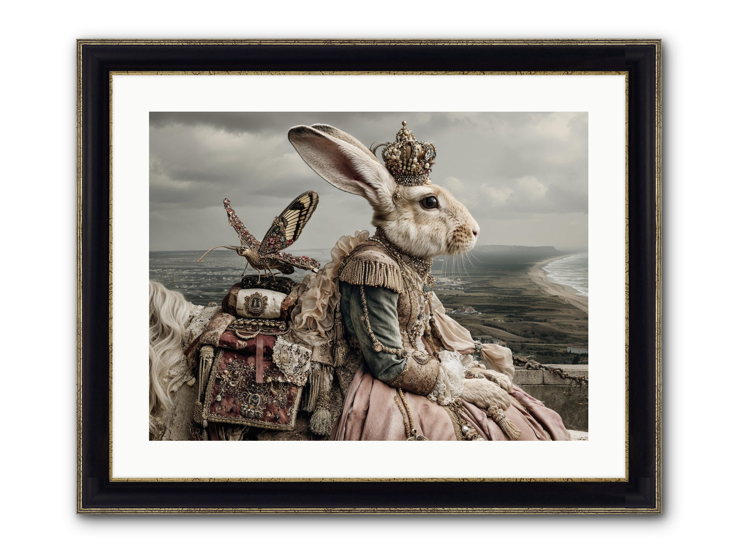 Saint Clover Framed Print - Black & Gold 24x18