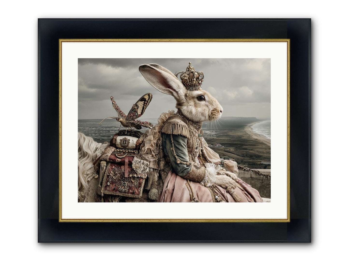 Saint Clover Framed Print - Wide Black w/Gold 24x18
