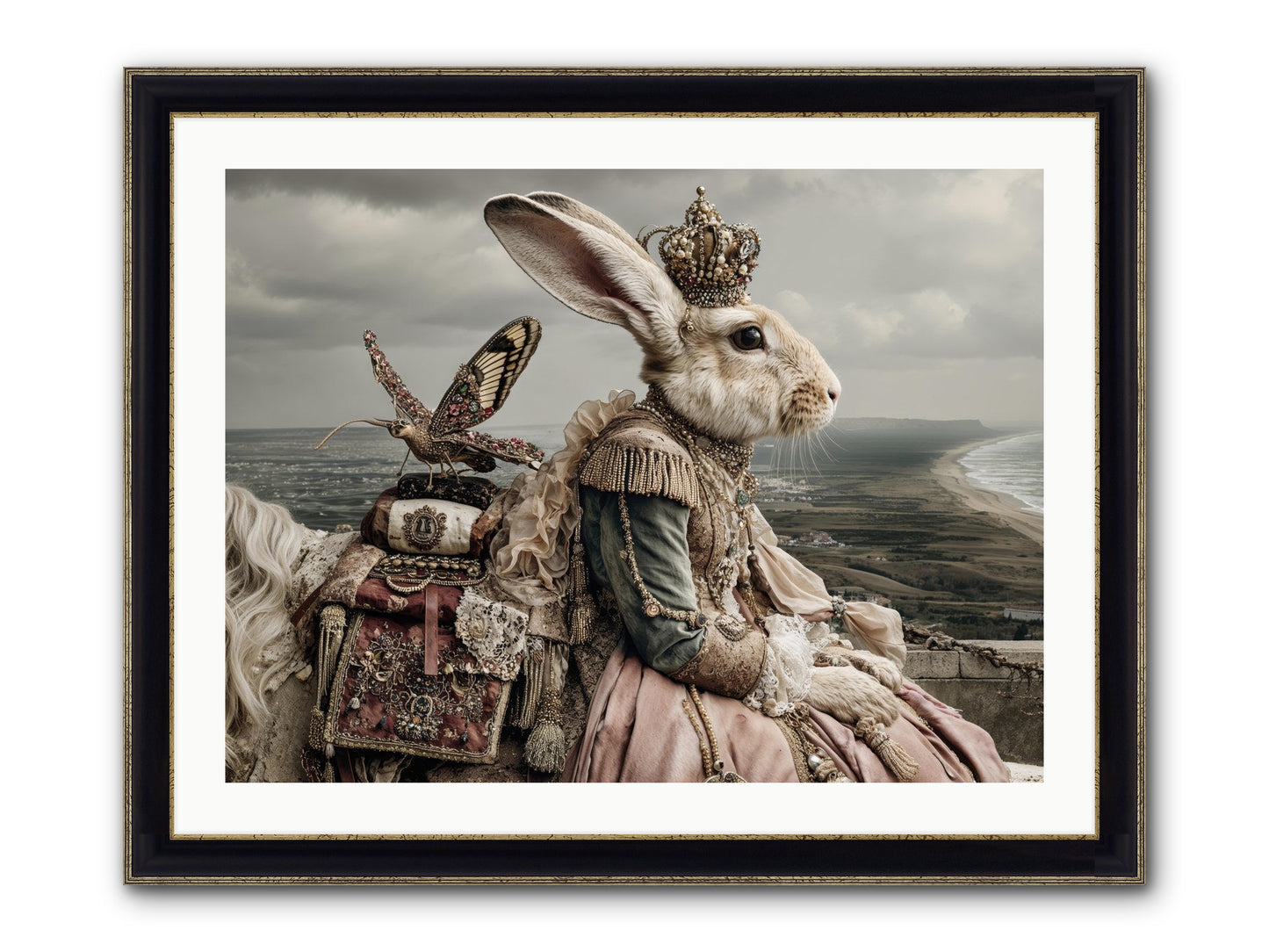 Saint Clover Framed Print - Black & Gold 32x24