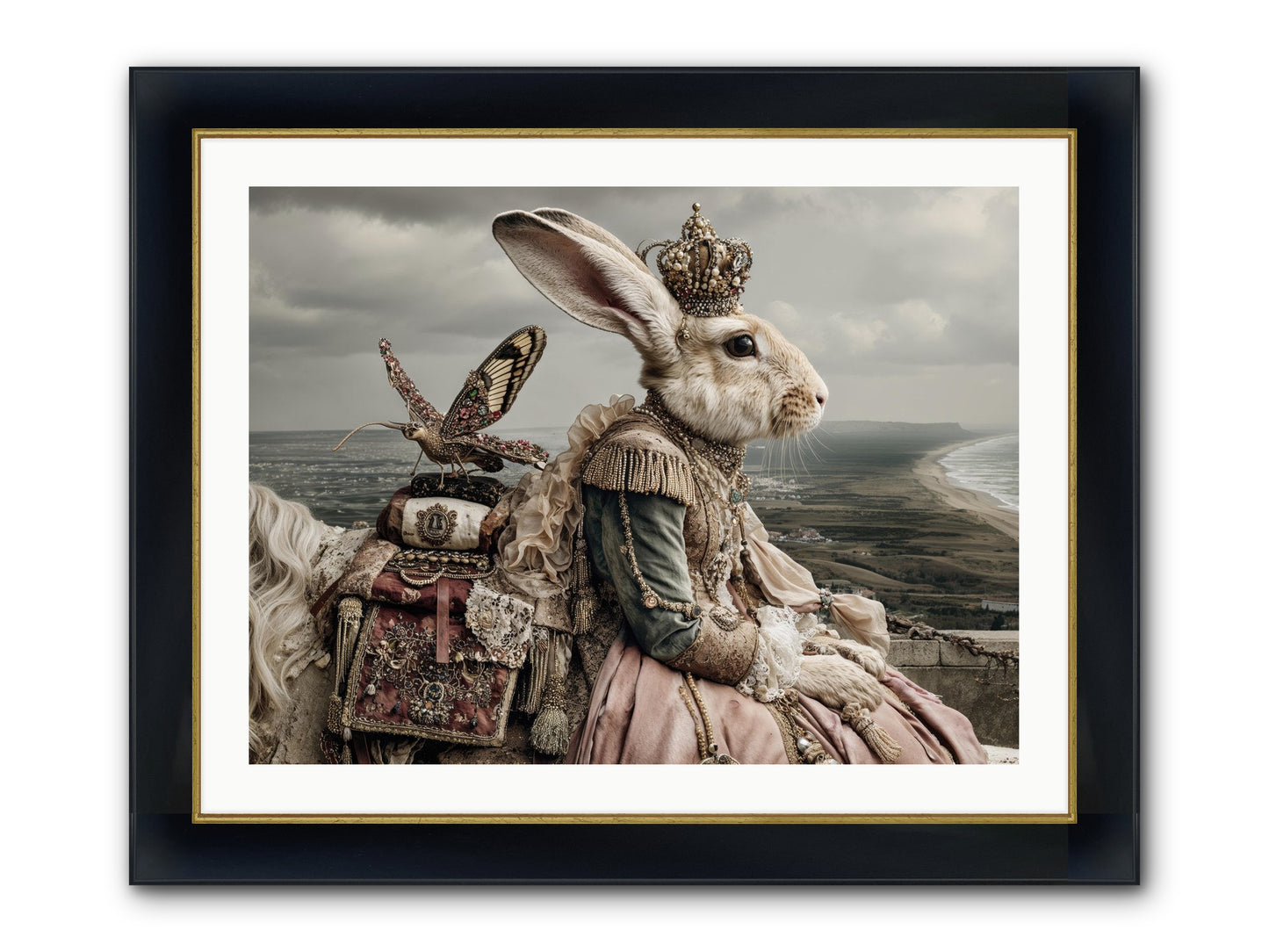 Saint Clover Framed Print - Wide Black w/Gold 32x24