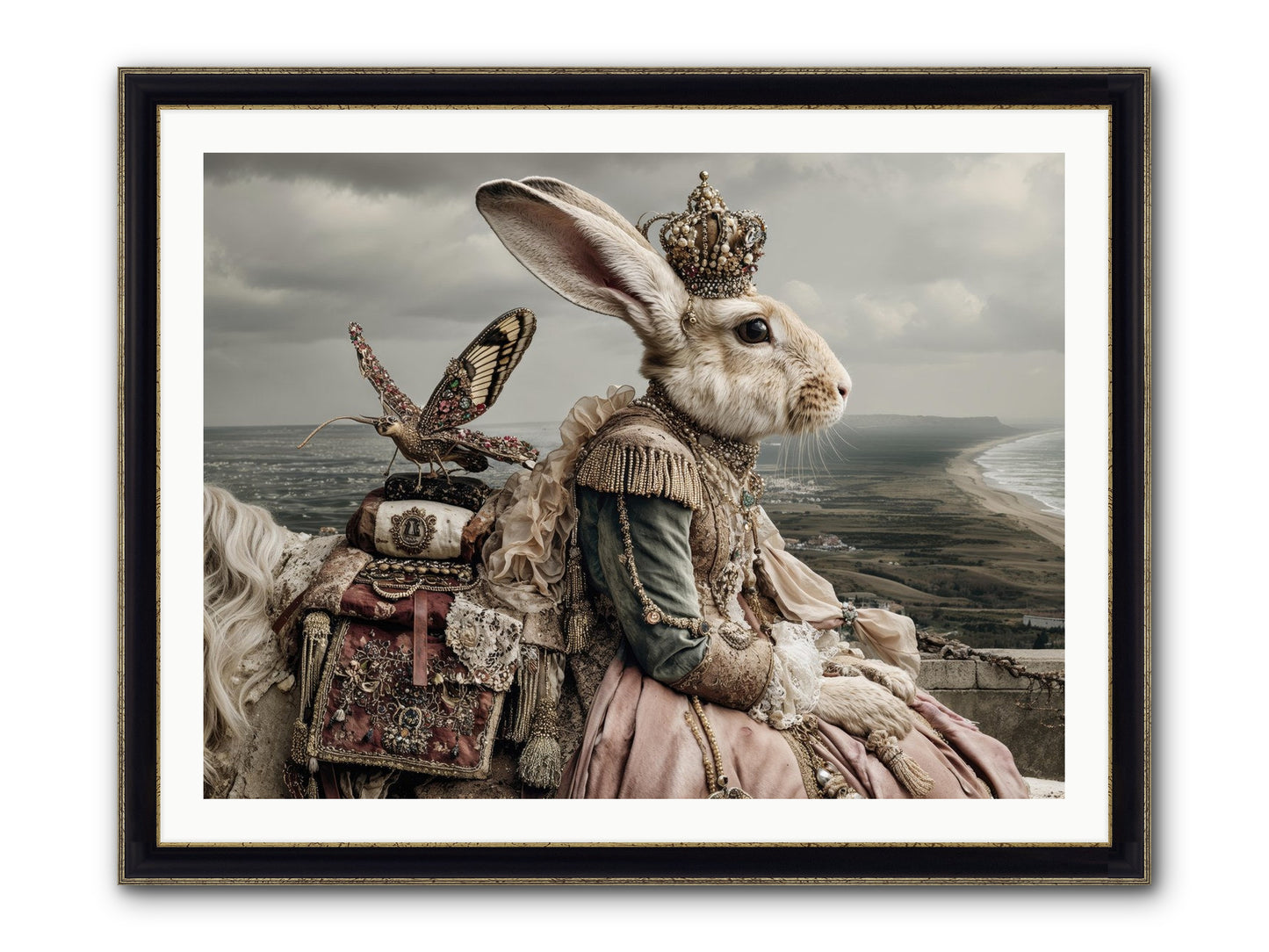 Saint Clover Framed Print - Black & Gold 40x30