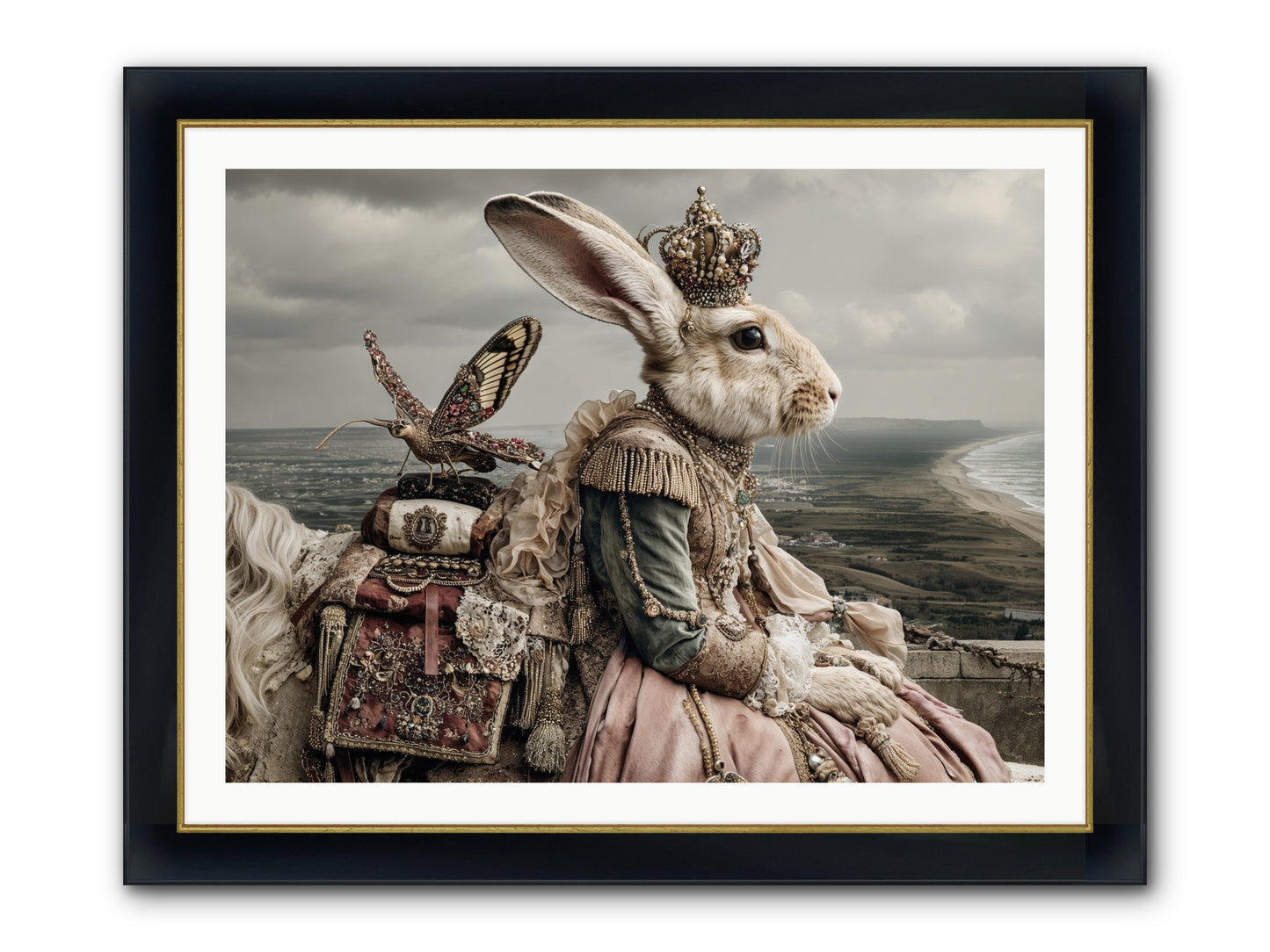 Saint Clover Framed Print - Wide Black w/Gold 40x30