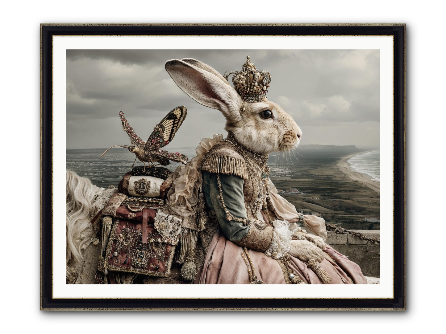 Saint Clover Framed Print - Black & Gold 48x36
