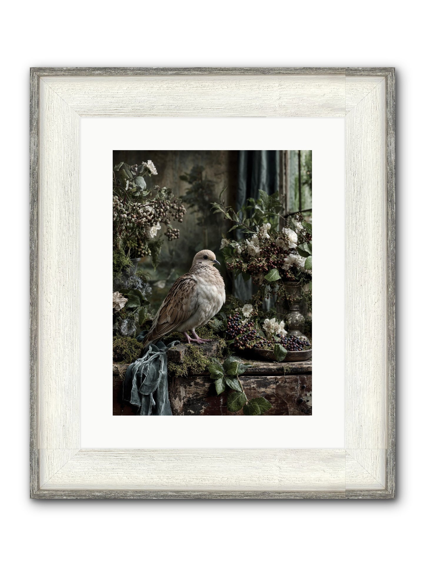 Salinger Framed Print - Driftwood White 12x16