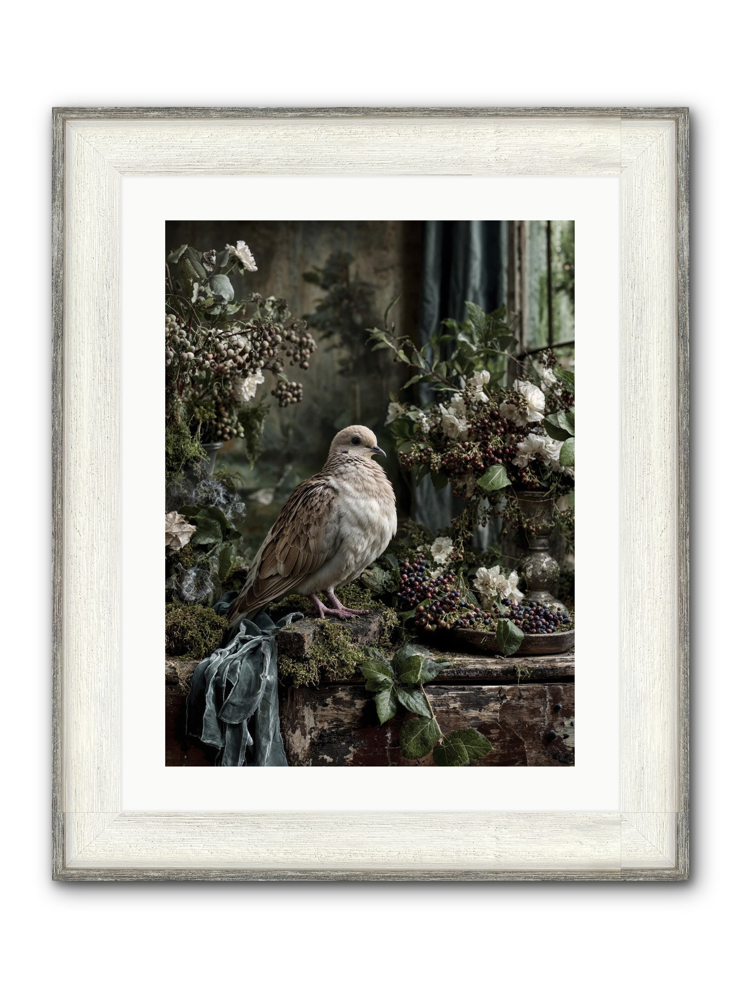 Salinger Framed Print - Driftwood White 18x24
