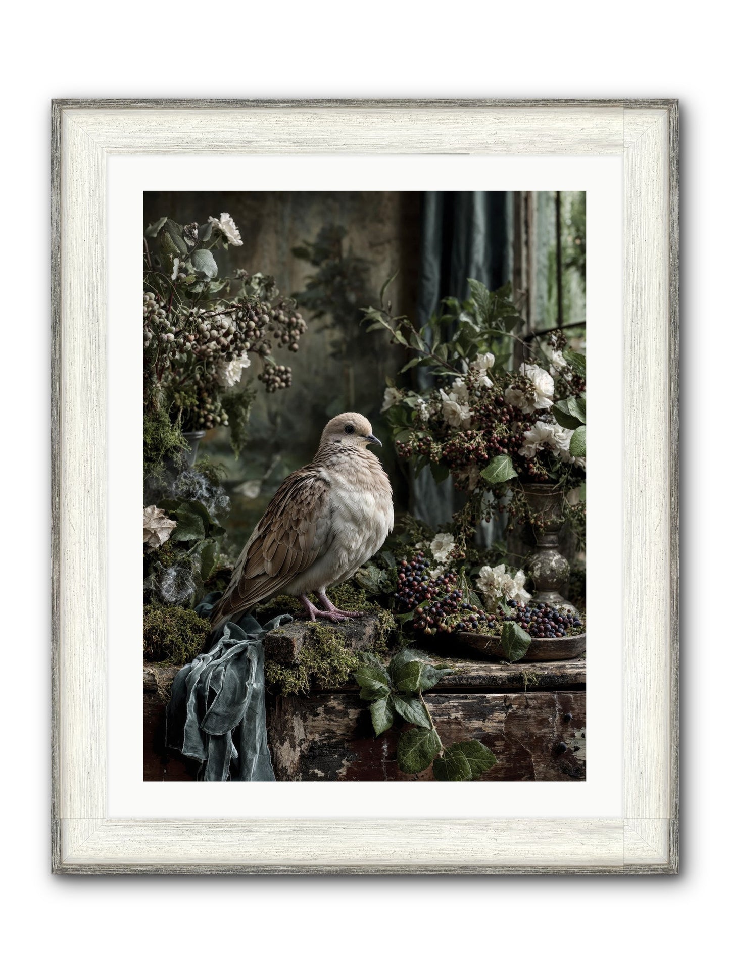 Salinger Framed Print - Driftwood White 24x32