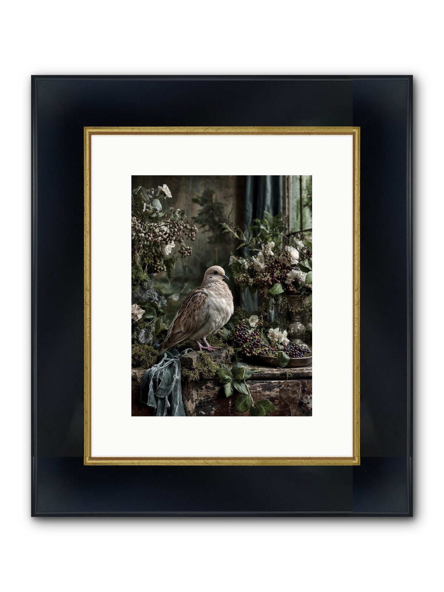 Salinger Framed Print - Wide Black w/Gold 9x12