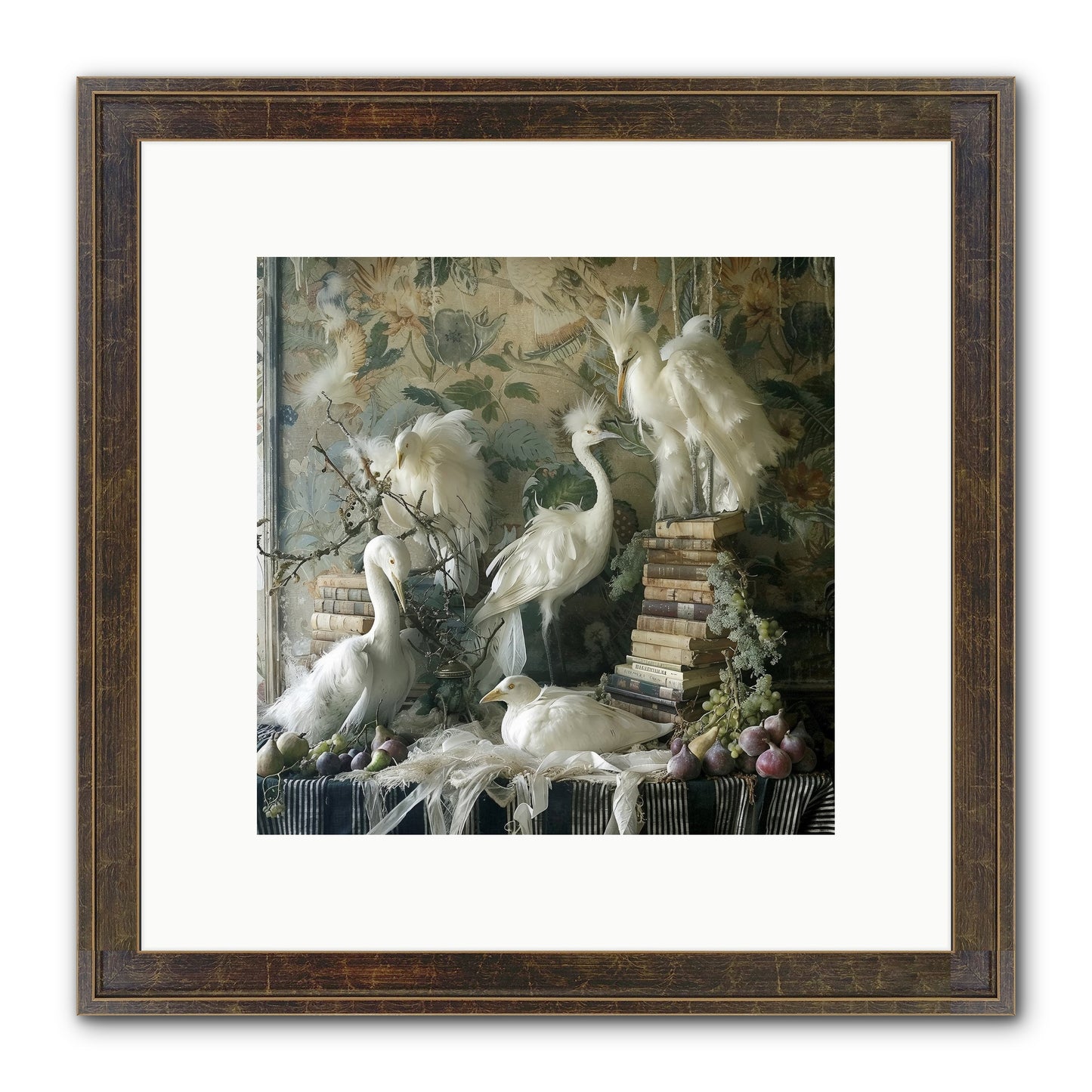 Salon Des Oiseaux Rêveurs Framed Print - Slimwoods Black/Gold 10x10