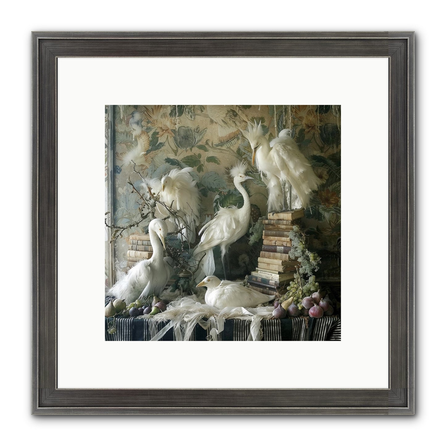 Salon Des Oiseaux Rêveurs Framed Print - Slimwoods Black/Silver 10x10