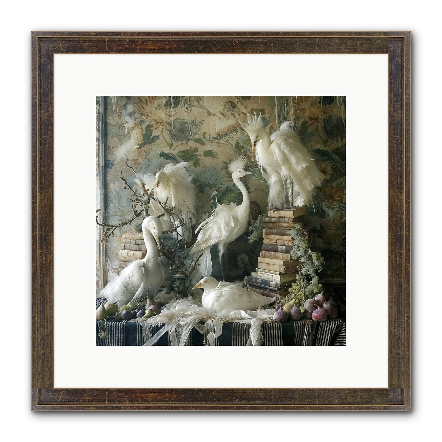 Salon Des Oiseaux Rêveurs Framed Print - Slimwoods Black/Gold 12x12